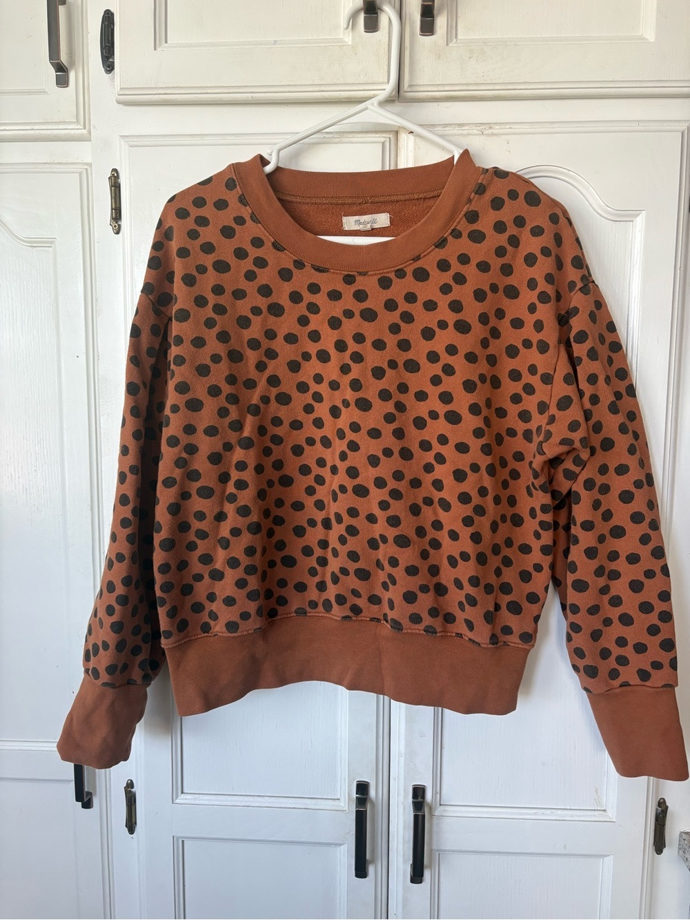 Madewell Rust Brown Polka Dot Sweatshirt